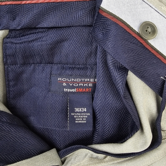ROUNDTREE & YORKE Travel Smart Business Dress Pants Slacks Gray Mens 36W 34L - Picture 11 of 12